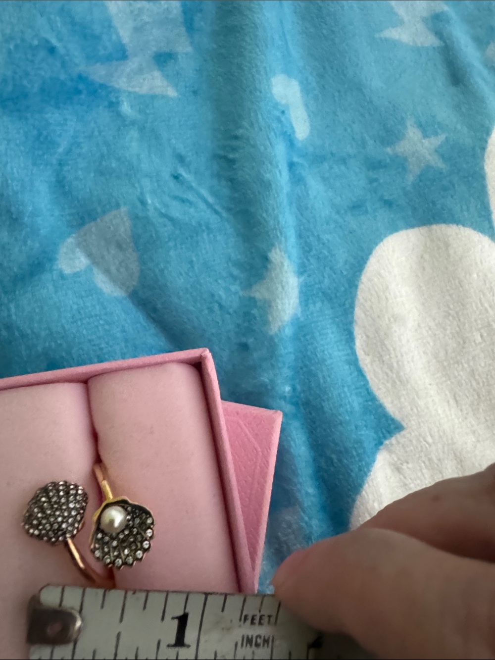 Swarovski Idyllia Gold-Tone Shell & Pearl Open Ring with Crystal Accents size 8 - Picture 15 of 16